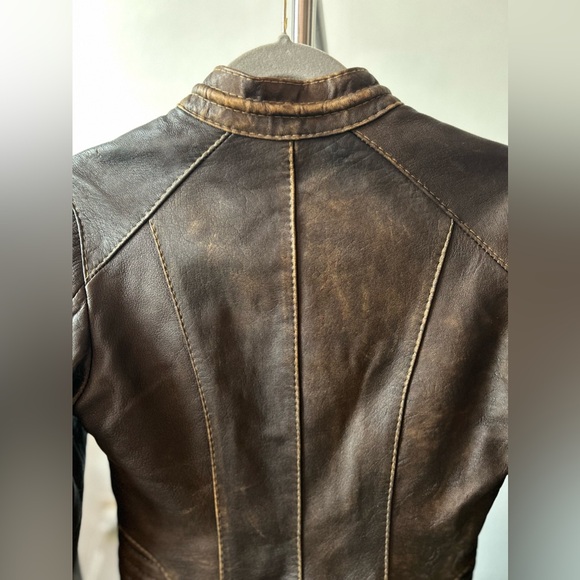 Women’s Vintage Leather Jacket Size 6 - Picture 9 of 12